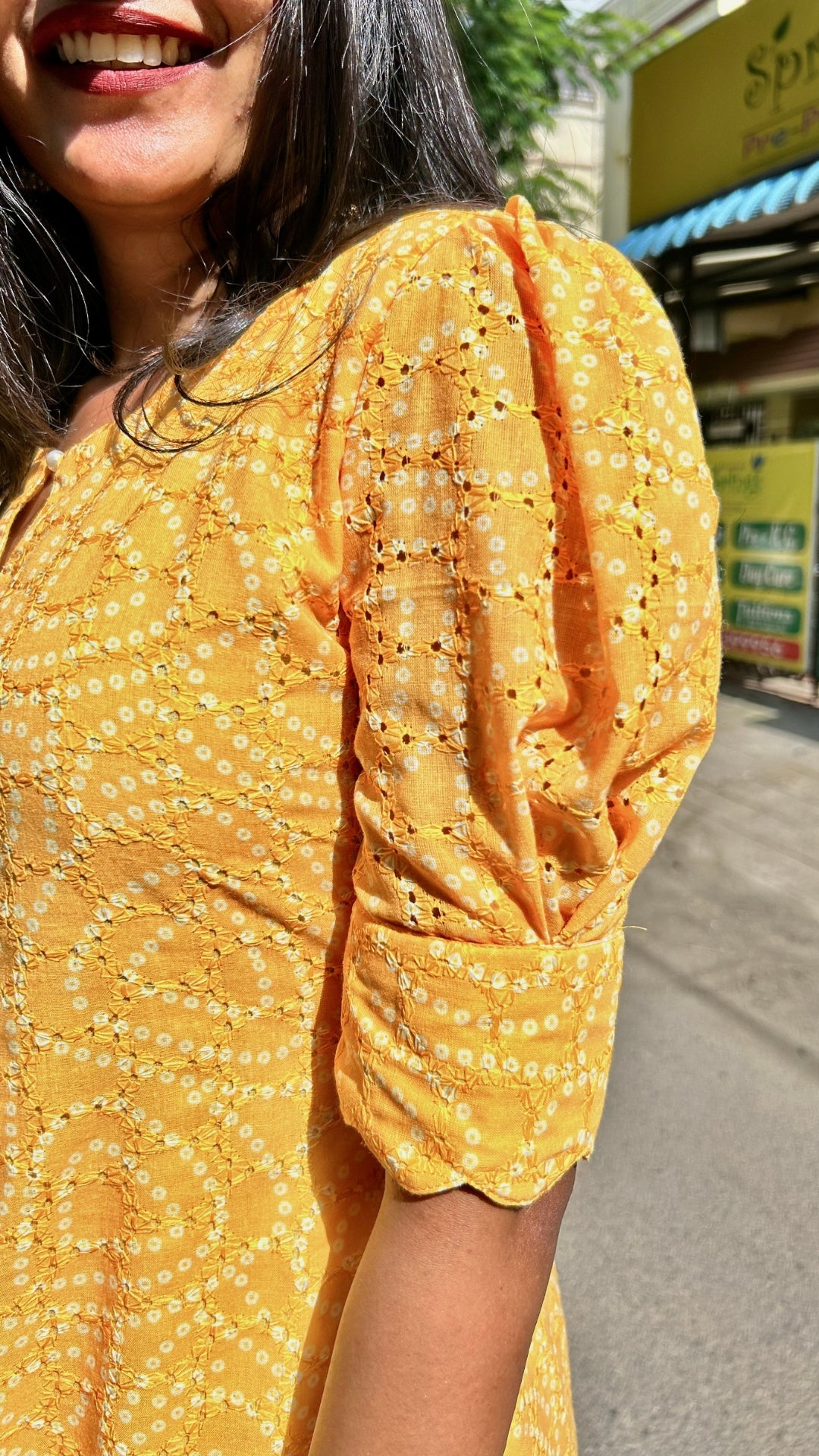 Floral Printed Hakoba Kurti