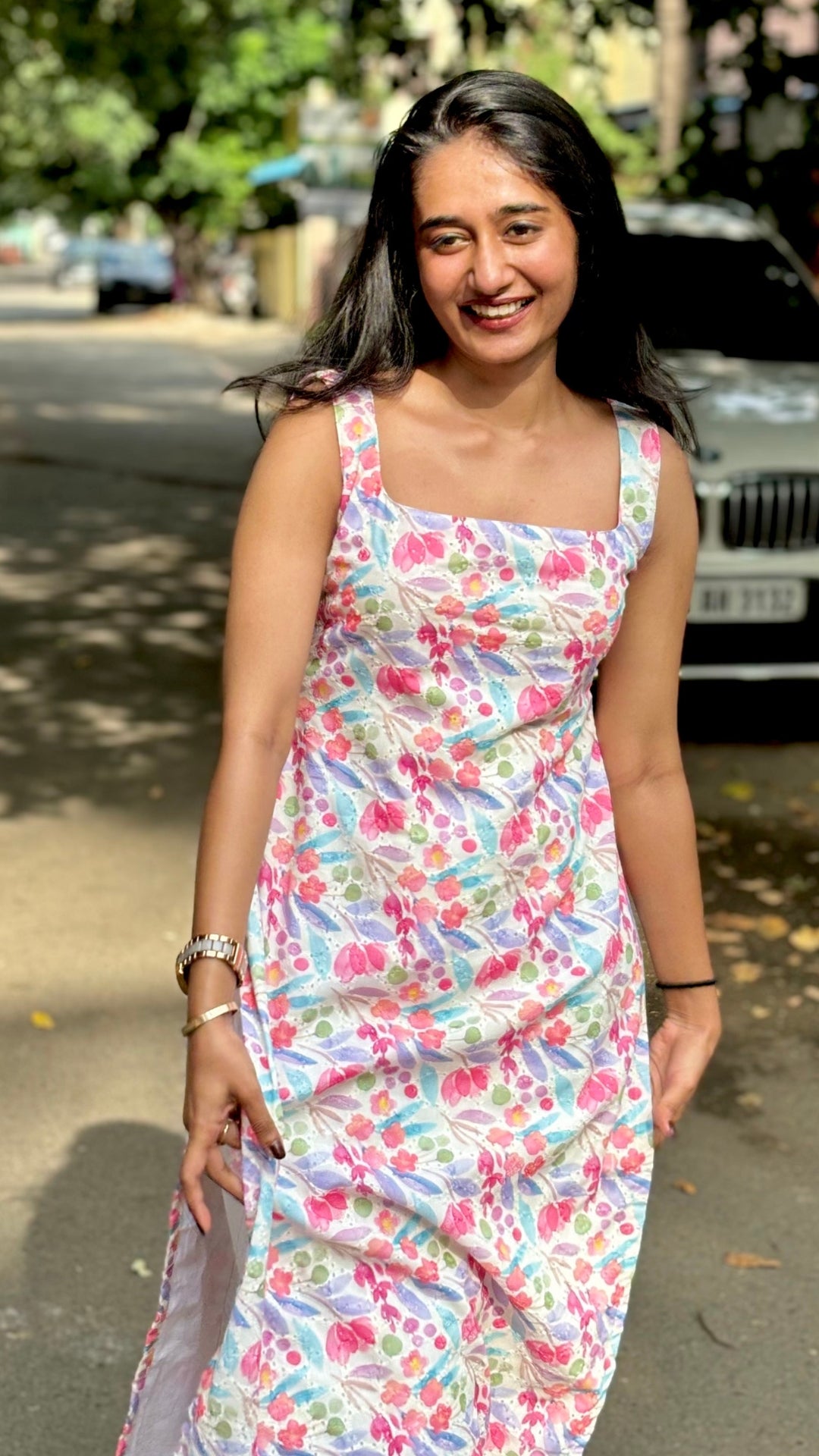 Floral Printed Cotton Hakoba Kurti