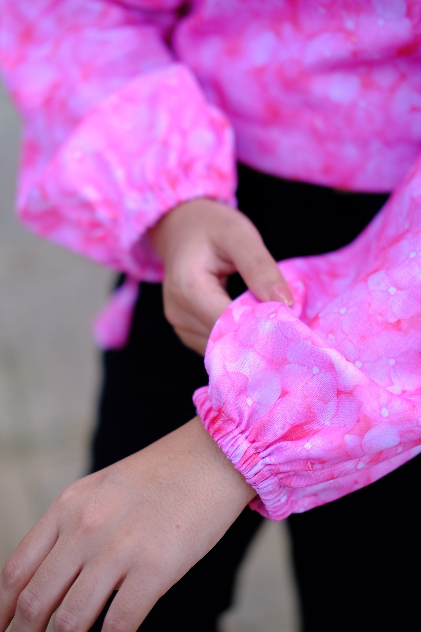 Pink Floral printed Crop Top