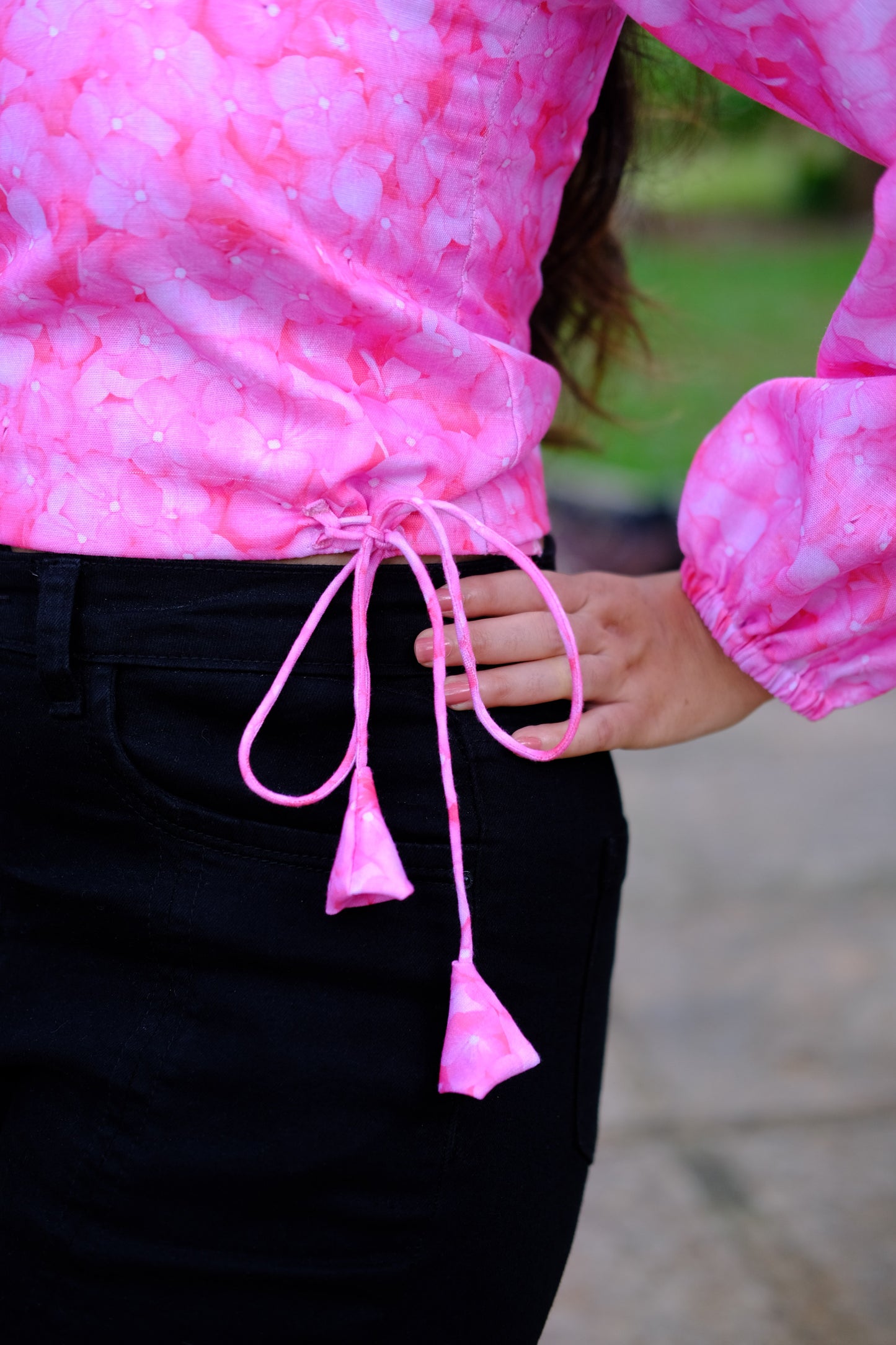 Pink Floral printed Crop Top